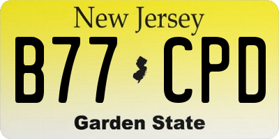 NJ license plate B77CPD