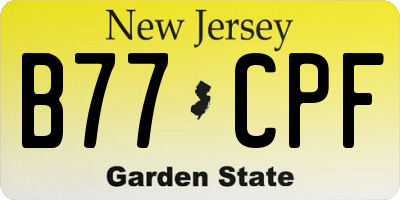 NJ license plate B77CPF