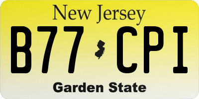NJ license plate B77CPI
