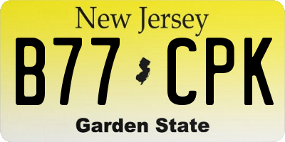 NJ license plate B77CPK