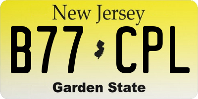 NJ license plate B77CPL