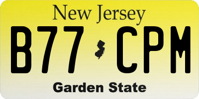 NJ license plate B77CPM