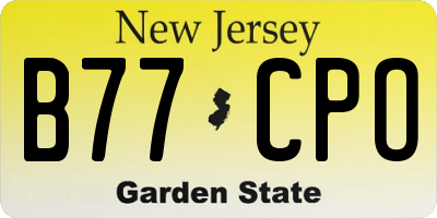 NJ license plate B77CPO