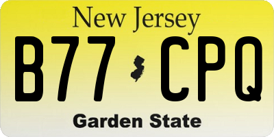 NJ license plate B77CPQ