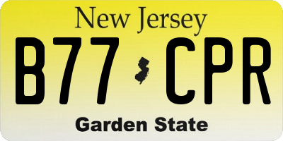 NJ license plate B77CPR