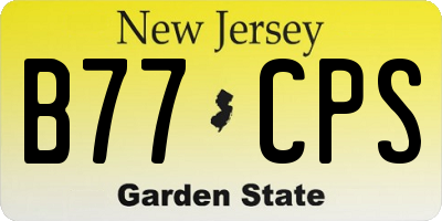 NJ license plate B77CPS