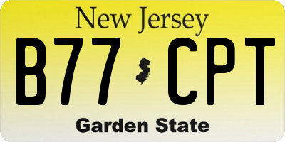 NJ license plate B77CPT