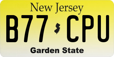 NJ license plate B77CPU
