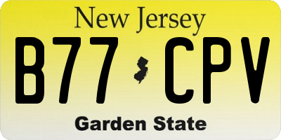 NJ license plate B77CPV
