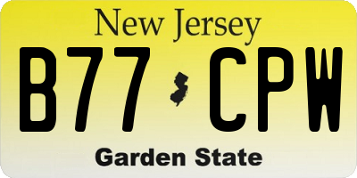 NJ license plate B77CPW