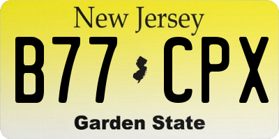 NJ license plate B77CPX