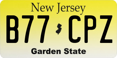 NJ license plate B77CPZ