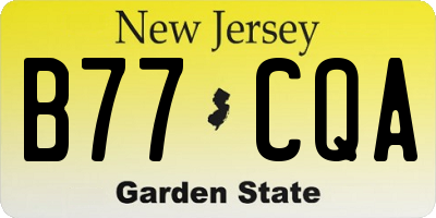 NJ license plate B77CQA