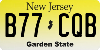 NJ license plate B77CQB