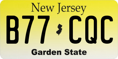 NJ license plate B77CQC