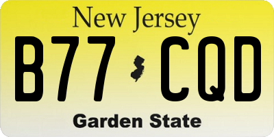 NJ license plate B77CQD