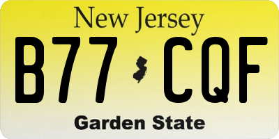 NJ license plate B77CQF