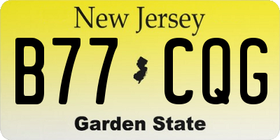 NJ license plate B77CQG