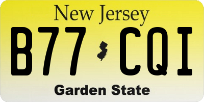 NJ license plate B77CQI