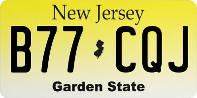 NJ license plate B77CQJ