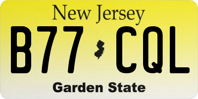 NJ license plate B77CQL