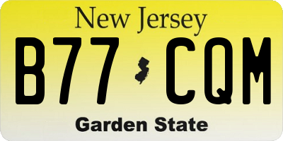 NJ license plate B77CQM