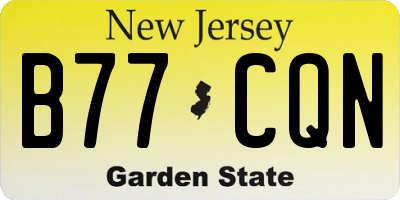 NJ license plate B77CQN