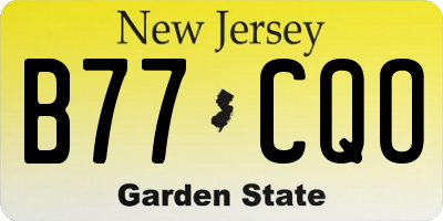 NJ license plate B77CQO