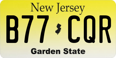 NJ license plate B77CQR