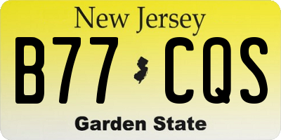 NJ license plate B77CQS