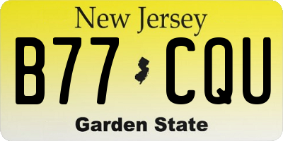 NJ license plate B77CQU