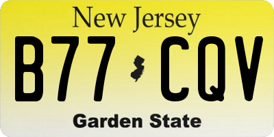 NJ license plate B77CQV