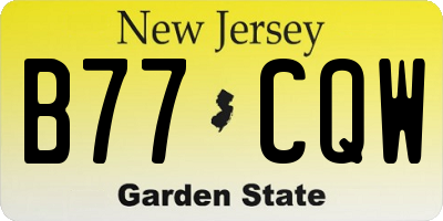 NJ license plate B77CQW