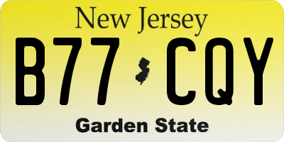 NJ license plate B77CQY