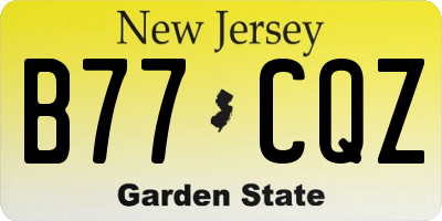 NJ license plate B77CQZ