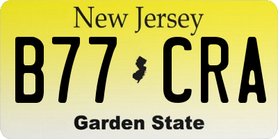 NJ license plate B77CRA