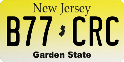 NJ license plate B77CRC