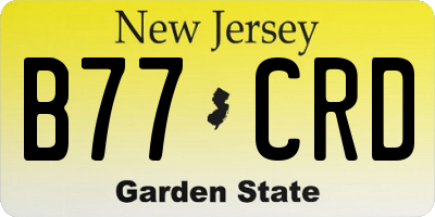 NJ license plate B77CRD