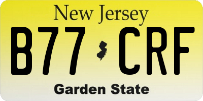 NJ license plate B77CRF