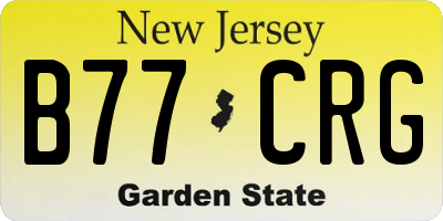 NJ license plate B77CRG