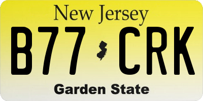 NJ license plate B77CRK
