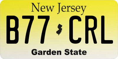 NJ license plate B77CRL