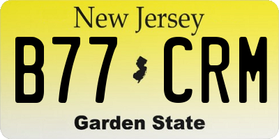 NJ license plate B77CRM