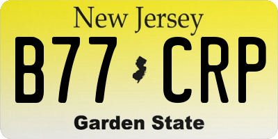 NJ license plate B77CRP