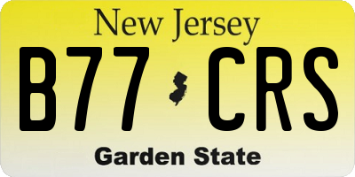 NJ license plate B77CRS