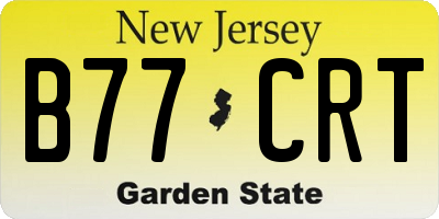 NJ license plate B77CRT