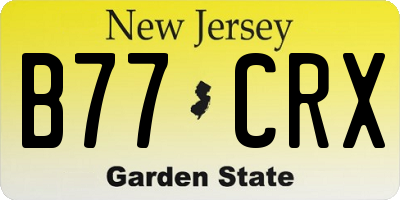 NJ license plate B77CRX