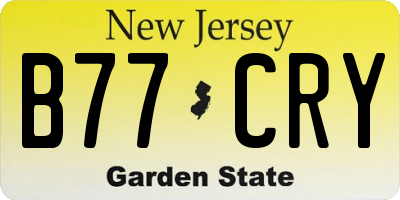 NJ license plate B77CRY