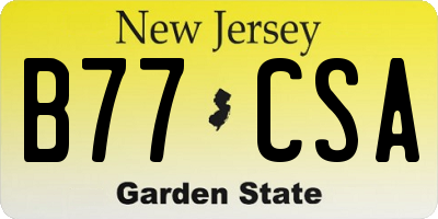 NJ license plate B77CSA
