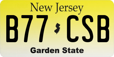 NJ license plate B77CSB